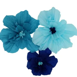 Crepe Papirblomster Blå