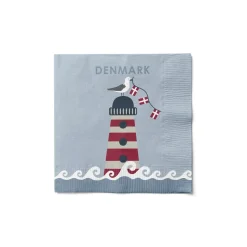 Danmark Fyrtårn Servietter Lyseblå
