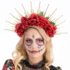 Day Of The Dead Blomsterkrone Hårbøjle Rød