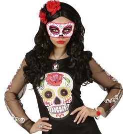 Day Of The Dead Maske Sort/Pink