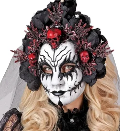 Dødens Dronning Maske Sort/Rød