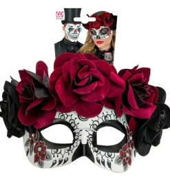 Dia de los Muertos Øjenmaske Vinrød