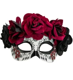 Dia de los Muertos Øjenmaske Vinrød
