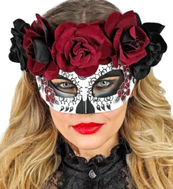Dia de los Muertos Øjenmaske Vinrød