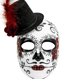 Dia de los Muertos Maske Sort/Rød