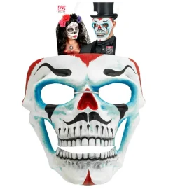 Dia de los Muertos Skeletmaske Blå/Rød