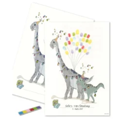 Dino Fingeraftryk Plakat Multifarvet