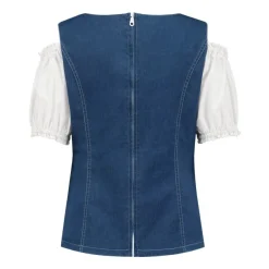 Dirndl Bluse Denim Blå