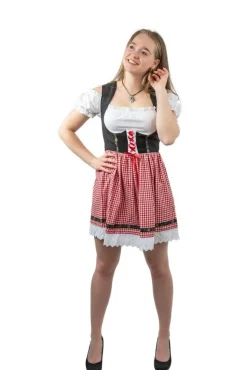 Dirndl Lise Sort/Rød