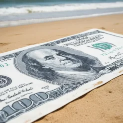 100 Dollar Pengeseddel Strandhåndklæde