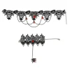 Edderkop Choker & Armbånd Sort/Rød