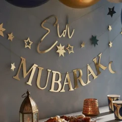 Eid Mubarak Guirlande Guld