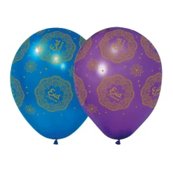 Eid Mubarak Latexballoner Blå/Lilla