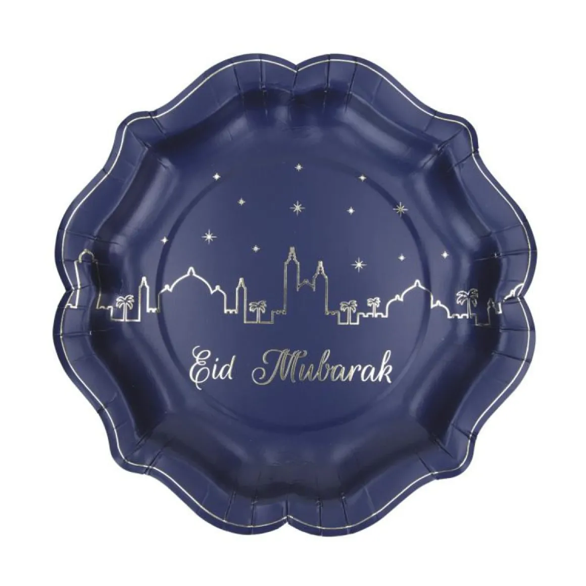 Eid Mubarak Paptallerkener Mørkeblå