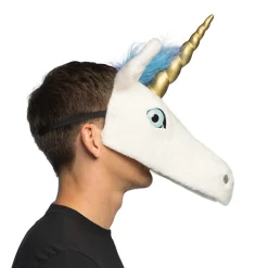 Enhjørning Halvmaske Hvid