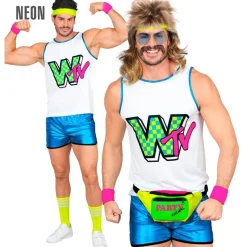 80'er Aerobic Herrekostume Blå