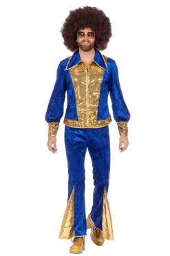 80'er Disco Kostume Blå/Guld