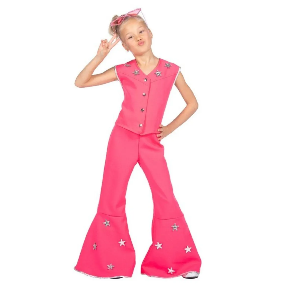 70'er Disko Børnekostume Pink