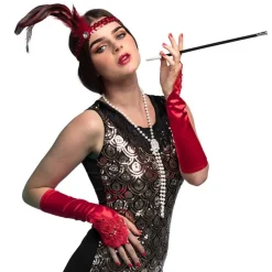 20'er Flapper Sæt Rød