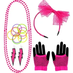 80'er Neon Sæt Pink