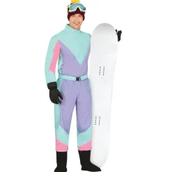 80'er Skidragt Kostume Blå/Lilla