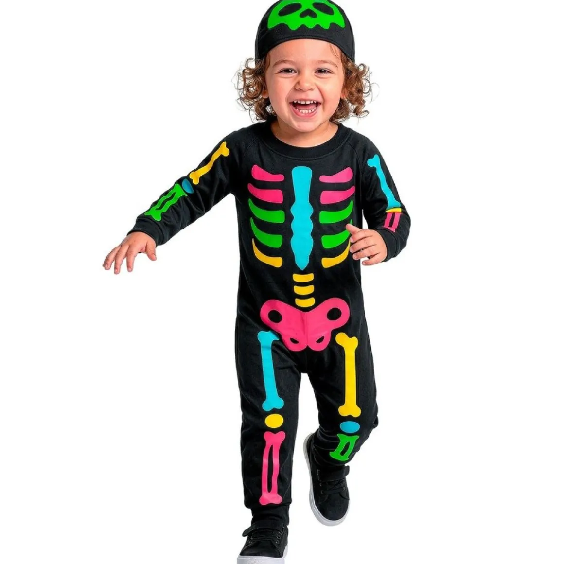 Farverigt Skelet Babykostume