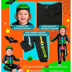 Farverigt Skelet Babykostume