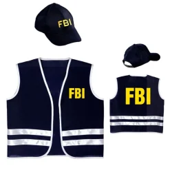 FBI Vest & Kasket Sæt Børnekostume