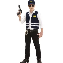 FBI Vest & Kasket Sæt Børnekostume