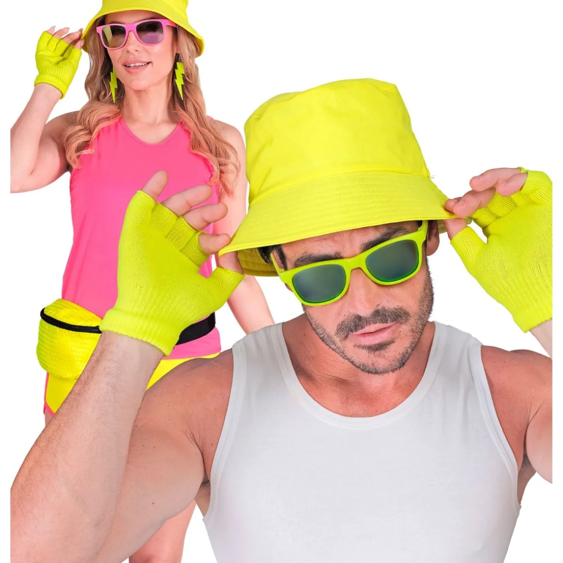 Fingerløse Handsker Neongul