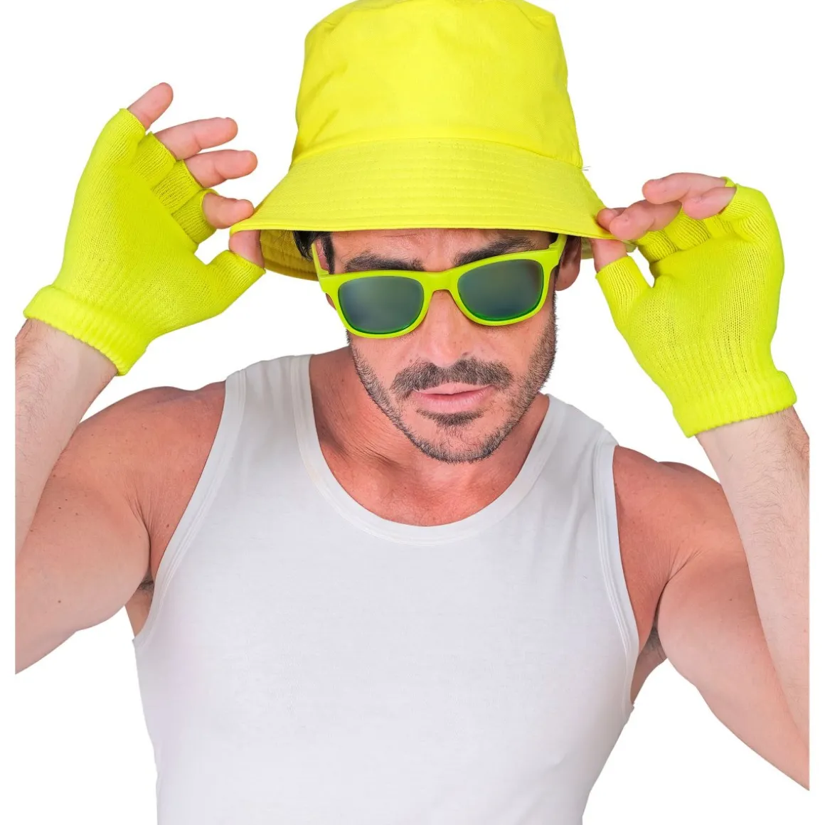 Fingerløse Handsker Neongul