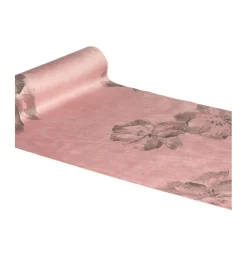Floral Velour Bordløber Lyserød