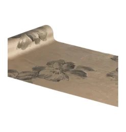 Floral Velour Bordløber Mocca
