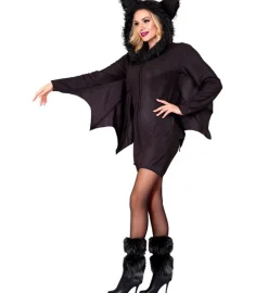 Fluffy Flagermus Kostume Sort