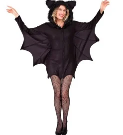 Fluffy Flagermus Kostume Sort