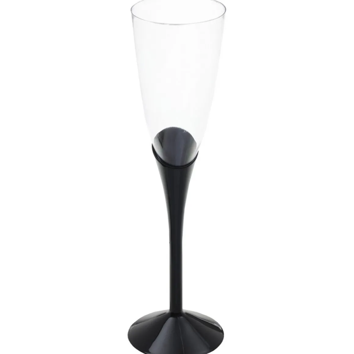 Flute Plast Champagneglas Sort