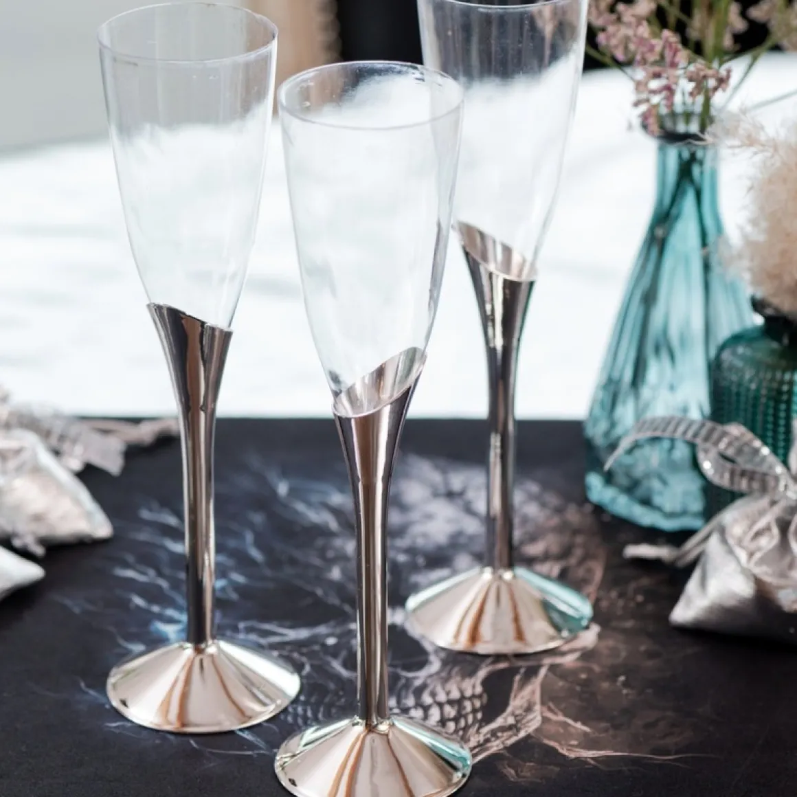 Flute Skrå Champagneglas Sølv