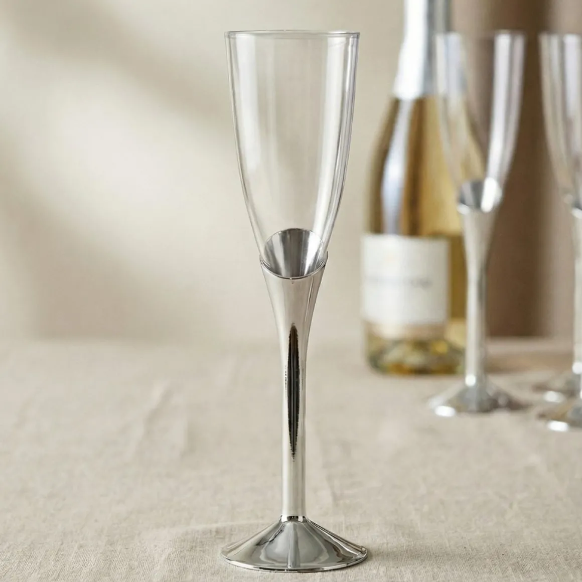 Flute Skrå Champagneglas Sølv