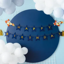 Flyvemaskine Happy Birthday Guirlande