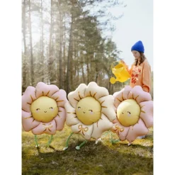 Gående Blomst Folieballon Lys Beige
