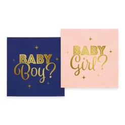 Gender Reveal Servietter Blå/Lyserød