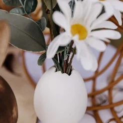 Ægformet Vase Keramik Hvid