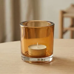 Glas Fyrfadsstage Amber