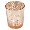 Glas Fyrfadsstage Metallisk Rosaguld
