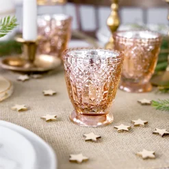 Glas Fyrfadsstage Rosaguld