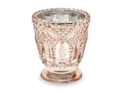 Glas Fyrfadsstage Rosaguld