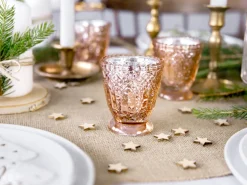 Glas Fyrfadsstage Rosaguld