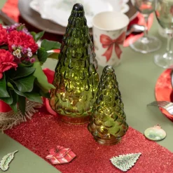Glas Juletræ Rød
