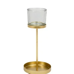 Glas Lysestage Guld