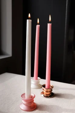 Glas Lysestage Perlehvid